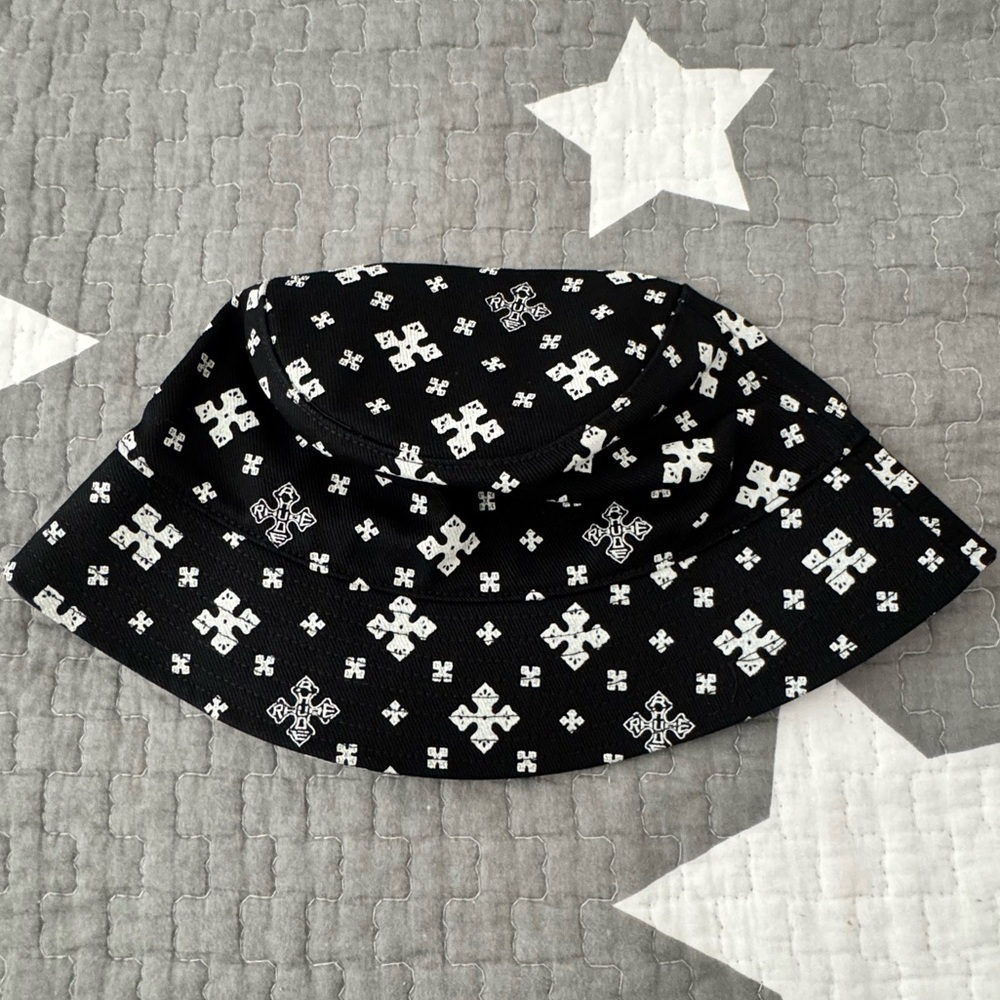 Brand New RHUDE Black and White Cross/Bandana Pattern Bucket Hat with Tags!